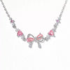 Women's Cute Sweet Bracelet Copper Plastic Love Zircon Butterfly Bow Set With Diamonds