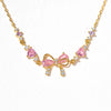 Women's Cute Sweet Bracelet Copper Plastic Love Zircon Butterfly Bow Set With Diamonds