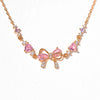 Women's Cute Sweet Bracelet Copper Plastic Love Zircon Butterfly Bow Set With Diamonds
