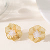 Women's 3D Flower Crystal Earrings With Environmentally Friendly Electroplated Metal Elegant Fairy Inspired Design