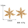 Women's 3D Flower Stud Earrings With Glossy Electroplated Iron Design And Stainless Steel Posts Fashion Statement Floral Jewelry