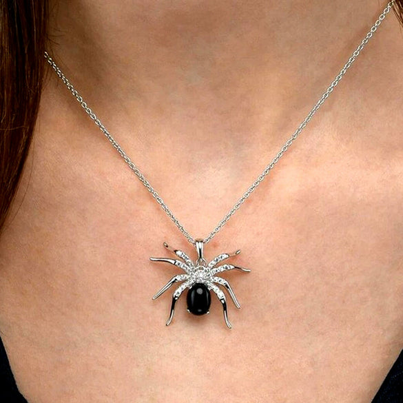 Women's Dark Gothic Insect Shaped Mixed Gemstone Setting Copper Necklace With Zirconia In Light Luxury Style