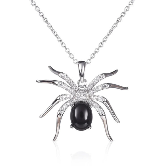 Women's Dark Gothic Insect Shaped Mixed Gemstone Setting Copper Necklace With Zirconia In Light Luxury Style