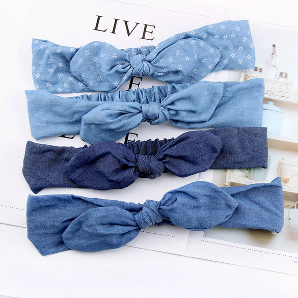 Women's Denim Bow Hair Accessories