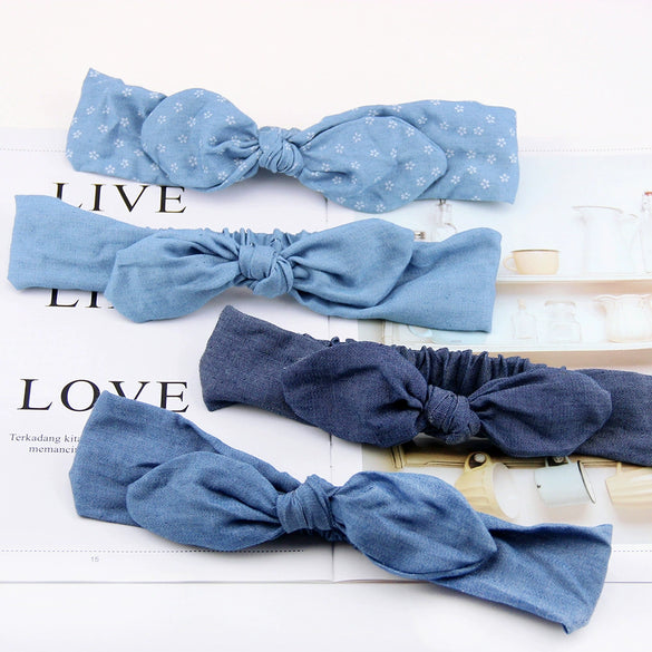 Women's Denim Bow Hair Accessories