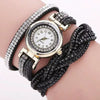 Women's Diamond Quartz Watch Leisure Style Round Dial Belt Buckle Clasp Belt Material Ordinary Mirror
