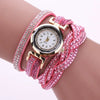 Women's Diamond Quartz Watch Leisure Style Round Dial Belt Buckle Clasp Belt Material Ordinary Mirror