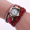 Women's Diamond Quartz Watch Leisure Style Round Dial Belt Buckle Clasp Belt Material Ordinary Mirror