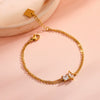 Women's Diamond Shaped Geometric Zircon Stainless Steel Bracelet With 18K Vacuum Plating Light Luxury Fashion Jewelry