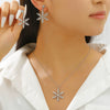 Women's Diamond Snowflake Pearl Earrings Mixed Material Light Luxury Minimalist Party Jewelry