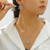 Women's Diamond Snowflake Pearl Earrings Mixed Material Light Luxury Minimalist Party Jewelry