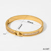 Women's Diamondencrusted Stainless Steel Vacuum Plating Light Luxury Fashion Geometric Bracelet