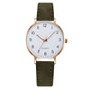 Women's Digital Luminous Pointer Quartz Watch Set Alloy Case Imitation Leather Strap Stainless Steel Clasp Round Dial Leisure Style