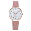 Women's Digital Luminous Pointer Quartz Watch Set Alloy Case Imitation Leather Strap Stainless Steel Clasp Round Dial Leisure Style