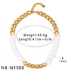 Women's Dopamine Rainbow Necklace And Bracelet Set Stainless Steel 18K Gold Vacuum Plated Geometric Color Spliced Jewelry