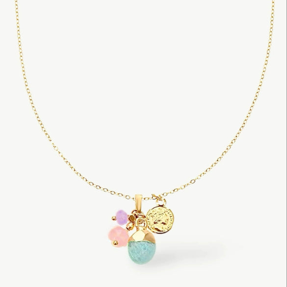 Women's Dopamine Shell Pearl Minimalist Copper Geometric Ball Chain Electroplated Necklace