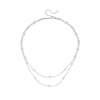 Women's Double Layer Bead Round Snake Necklace Titanium Steel Geometric Box Chain Design