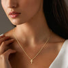 Women's Double Layer Copper Heart And Cross Pendant Letter Necklace Geometric Layered Clavicle Chain With Electroplated Fashion Jewelry