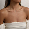Women's Double Layer Gold Plated Copper Cross Necklace With Geometric Pendant Simple Light Luxury Clavicle Chain Jewelry