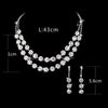 Women's Double Layer Rhinestone Necklace And Earrings Bridal Jewelry Set With Sunflower And Water Drop Design