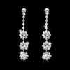 Women's Double Layer Rhinestone Necklace And Earrings Bridal Jewelry Set With Sunflower And Water Drop Design