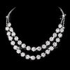 Women's Double Layer Rhinestone Necklace And Earrings Bridal Jewelry Set With Sunflower And Water Drop Design