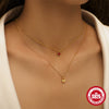 Women's Double Layer Stacked S925 Sterling Silver O Chain Necklace With Geometric Pattern And Electroplating Treatment Love Diamond Design Fashion Ins Style Light Luxury