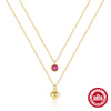 Women's Double Layer Stacked S925 Sterling Silver O Chain Necklace With Geometric Pattern And Electroplating Treatment Love Diamond Design Fashion Ins Style Light Luxury
