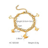 Women's Double Layer Stainless Steel Bracelet With Colorfree Butterfly Pendant And Animals Zodiac Pattern Electroplated