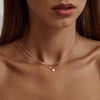 Women's Double Layer Stainless Steel Choker Necklace With Cubic Zirconia And 925 Silver Geometric Pendant Electroplated Minimalist Jewelry