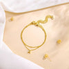 Women's Double Layer Stainless Steel Letter Bracelet With Millet Beads And Gold Electroplated Finish Fashion Hand Jewelry