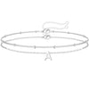 Women's Double Layer Stainless Steel Letter Bracelet With Millet Beads And Gold Electroplated Finish Fashion Hand Jewelry