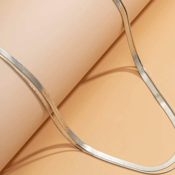 Women's Double Layer Stainless Steel Snake Chain Waist Chain Simple Retro Fashion Body Jewelry Accessory