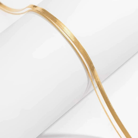 Women's Double Layer Stainless Steel Snake Chain Waist Chain Simple Retro Fashion Body Jewelry Accessory