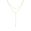 Women's Double Layer Tassel Sterling Silver Necklace With Geometric Pendant And Electroplated Cross Chain