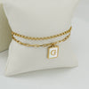 Women's Double Layer 316L Stainless Steel Letter Bracelet With Vacuum Plated Natural Shells