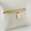 Women's Double Layer 316L Stainless Steel Letter Bracelet With Vacuum Plated Natural Shells
