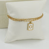 Women's Double Layer 316L Stainless Steel Letter Bracelet With Vacuum Plated Natural Shells