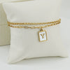 Women's Double Layer 316L Stainless Steel Letter Bracelet With Vacuum Plated Natural Shells