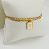 Women's Double Layer 316L Stainless Steel Letter Bracelet With Vacuum Plated Natural Shells