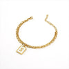 Women's Double Layer 316L Stainless Steel Letter Bracelet With Vacuum Plated Natural Shells