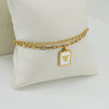 Women's Double Layer 316L Stainless Steel Letter Bracelet With Vacuum Plated Natural Shells