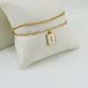 Women's Double Layer 316L Stainless Steel Letter Bracelet With Vacuum Plated Natural Shells