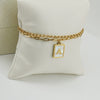 Women's Double Layer 316L Stainless Steel Letter Bracelet With Vacuum Plated Natural Shells