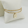 Women's Double Layer 316L Stainless Steel Letter Bracelet With Vacuum Plated Natural Shells