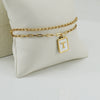 Women's Double Layer 316L Stainless Steel Letter Bracelet With Vacuum Plated Natural Shells