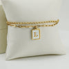 Women's Double Layer 316L Stainless Steel Letter Bracelet With Vacuum Plated Natural Shells