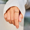 Women's Double Wave Geometric Inlaid Zircon 925 Sterling Silver Ring Electroplated