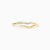 Women's Double Wave Geometric Inlaid Zircon 925 Sterling Silver Ring Electroplated