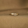 Women's Double Wave Geometric Inlaid Zircon 925 Sterling Silver Ring Electroplated